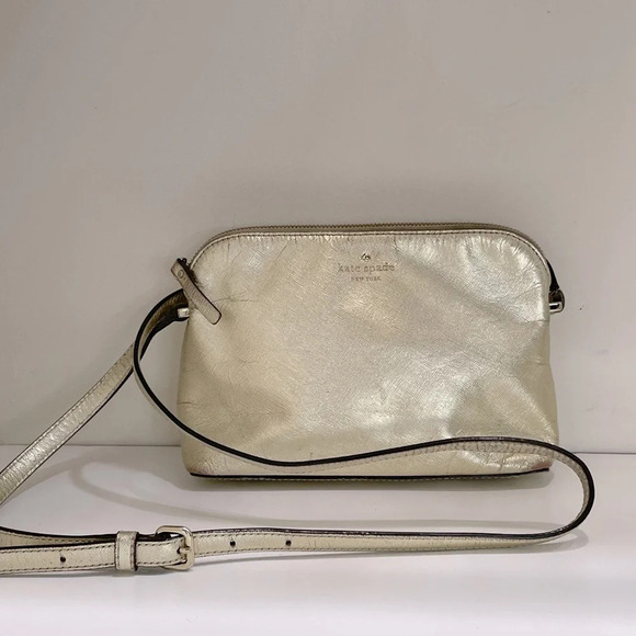 Kate Spade New York Crossbody Bag Gold & Metallic Leather - Picture 14 of 14